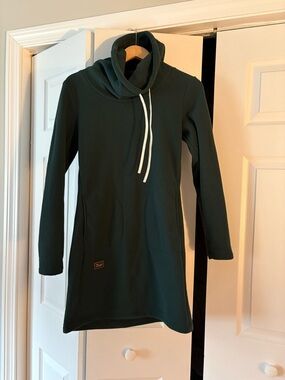 Cozy Forest Green Cowl Neck Tunic Dress by Deso